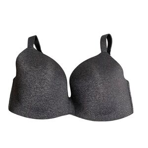 Ambrielle Women's Charcoal Gray Wireless Full Coverage T-Shirt Bra